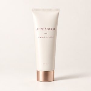 AlphaDerm cleanser concept artwork; packaging and product details are not final