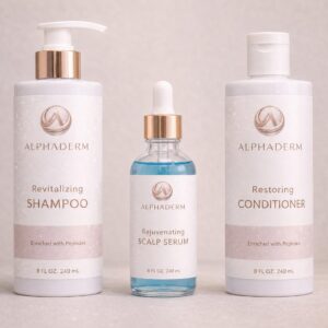 AlphaDerm Revitalizing Shampoo, Restoring Conditioner & Scalp Serum Set