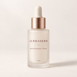 AlphaDerm serum concept artwork; packaging and product details are not final
