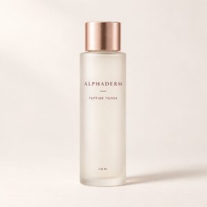AlphaDerm toner concept artwork; packaging and product details are not final
